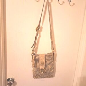 Perlina gold and pewter leather Cross-Body Bag